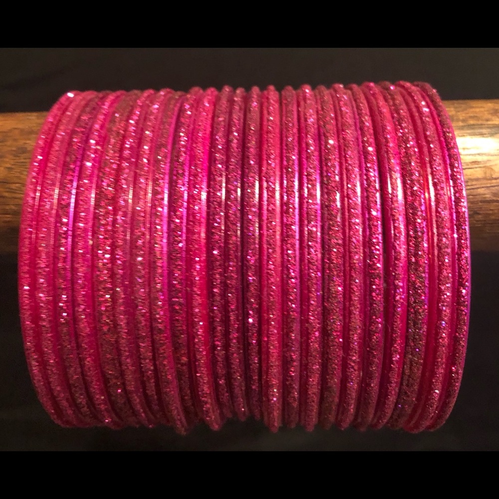 Magenta set of bangles.
